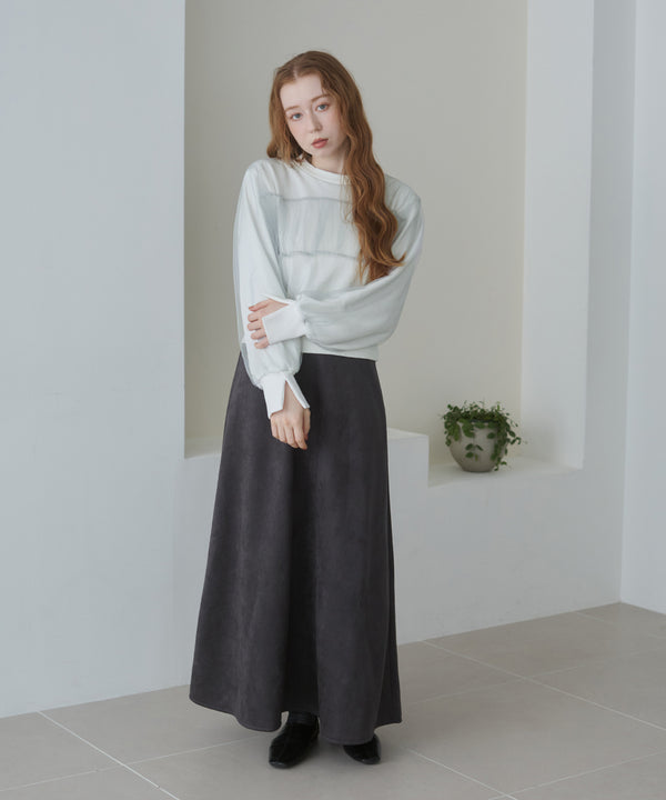 【選べる２タイプ】スウェードロングスカート