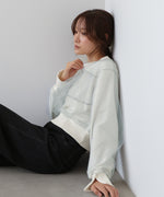 ショート丈チュールレイヤードスウェット