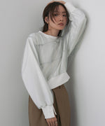 ショート丈チュールレイヤードスウェット