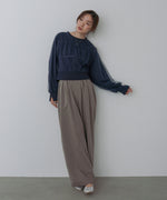 ショート丈チュールレイヤードスウェット