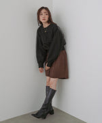 ショート丈チュールレイヤードスウェット