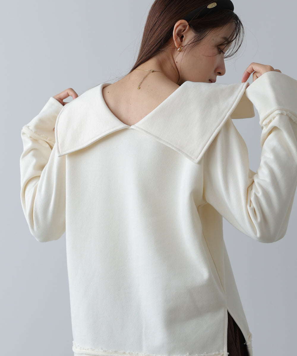 ビッグカラー2WAYスウェットトップス