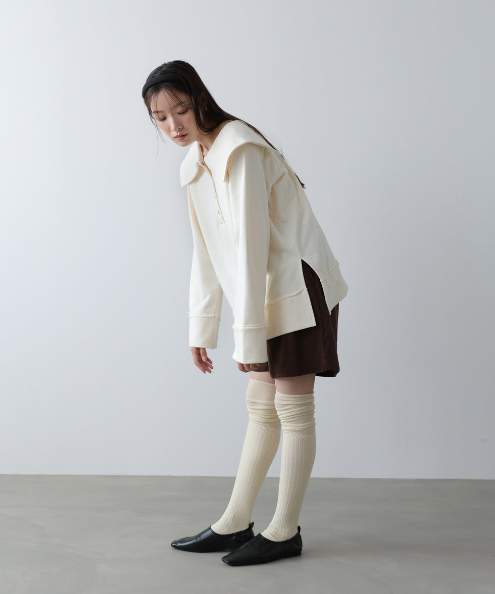 ビッグカラー2WAYスウェットトップス