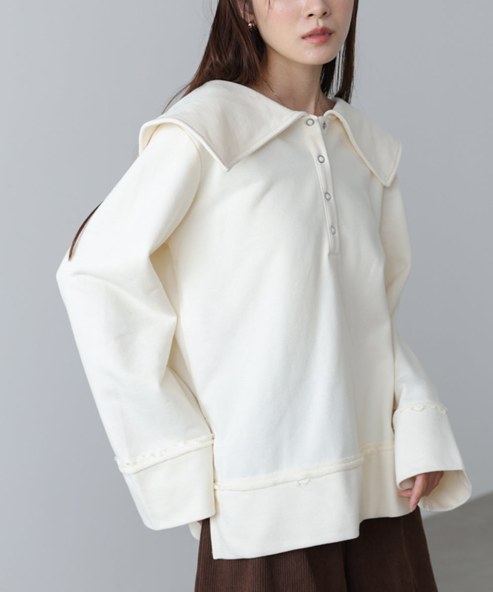 ビッグカラー2WAYスウェットトップス