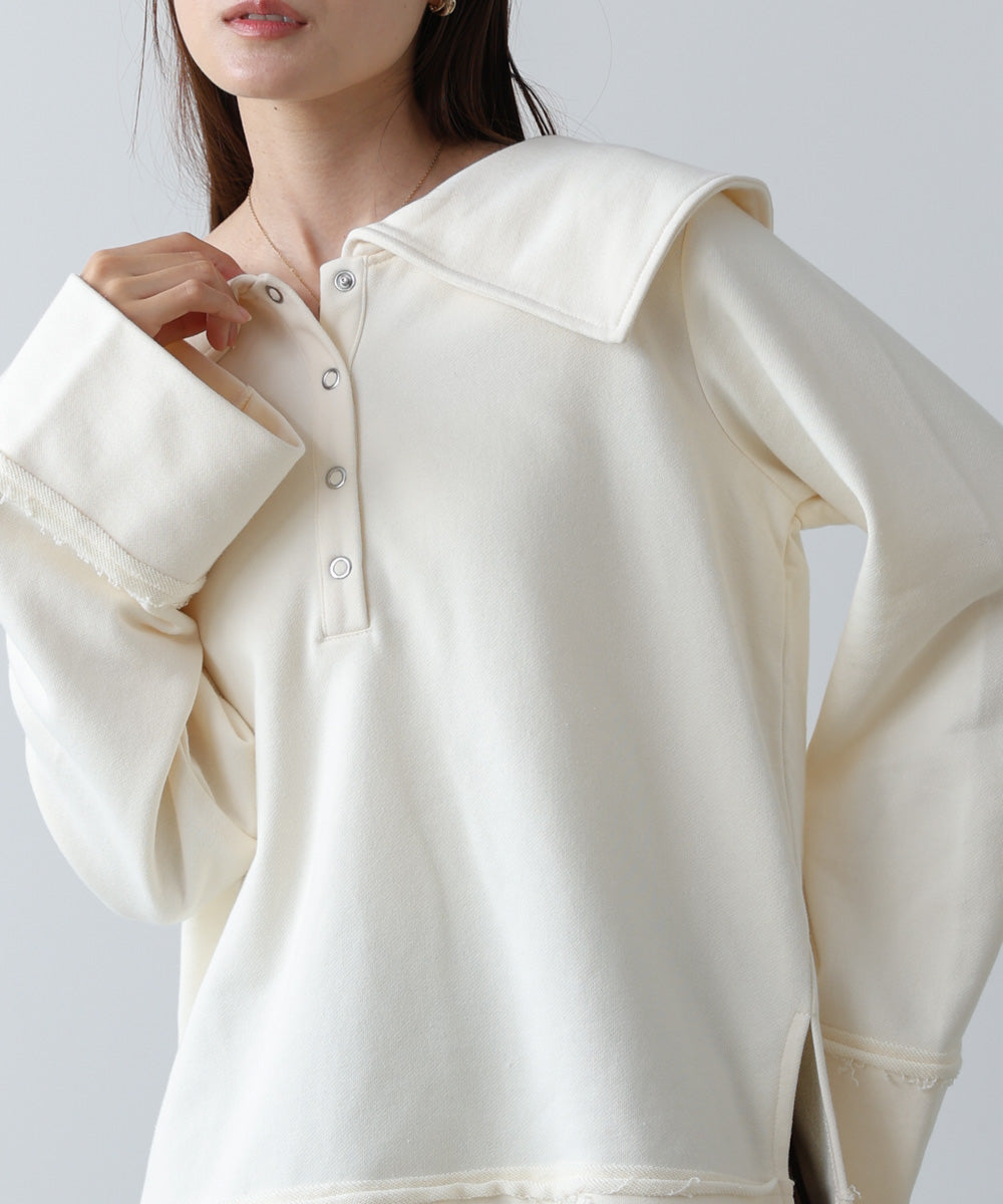 ビッグカラー2WAYスウェットトップス