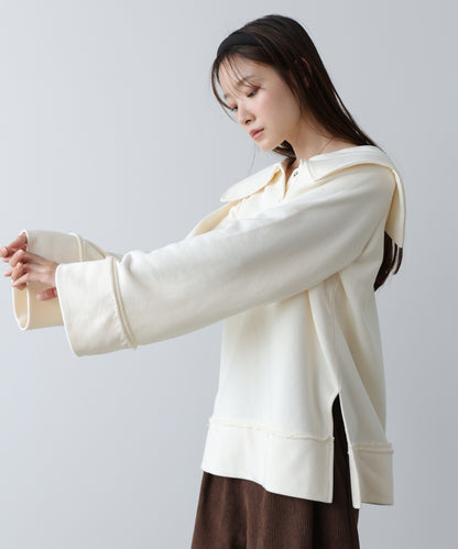 ビッグカラー2WAYスウェットトップス