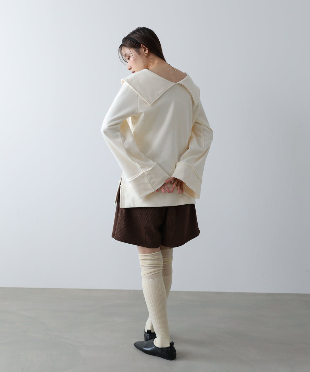 ビッグカラー2WAYスウェットトップス