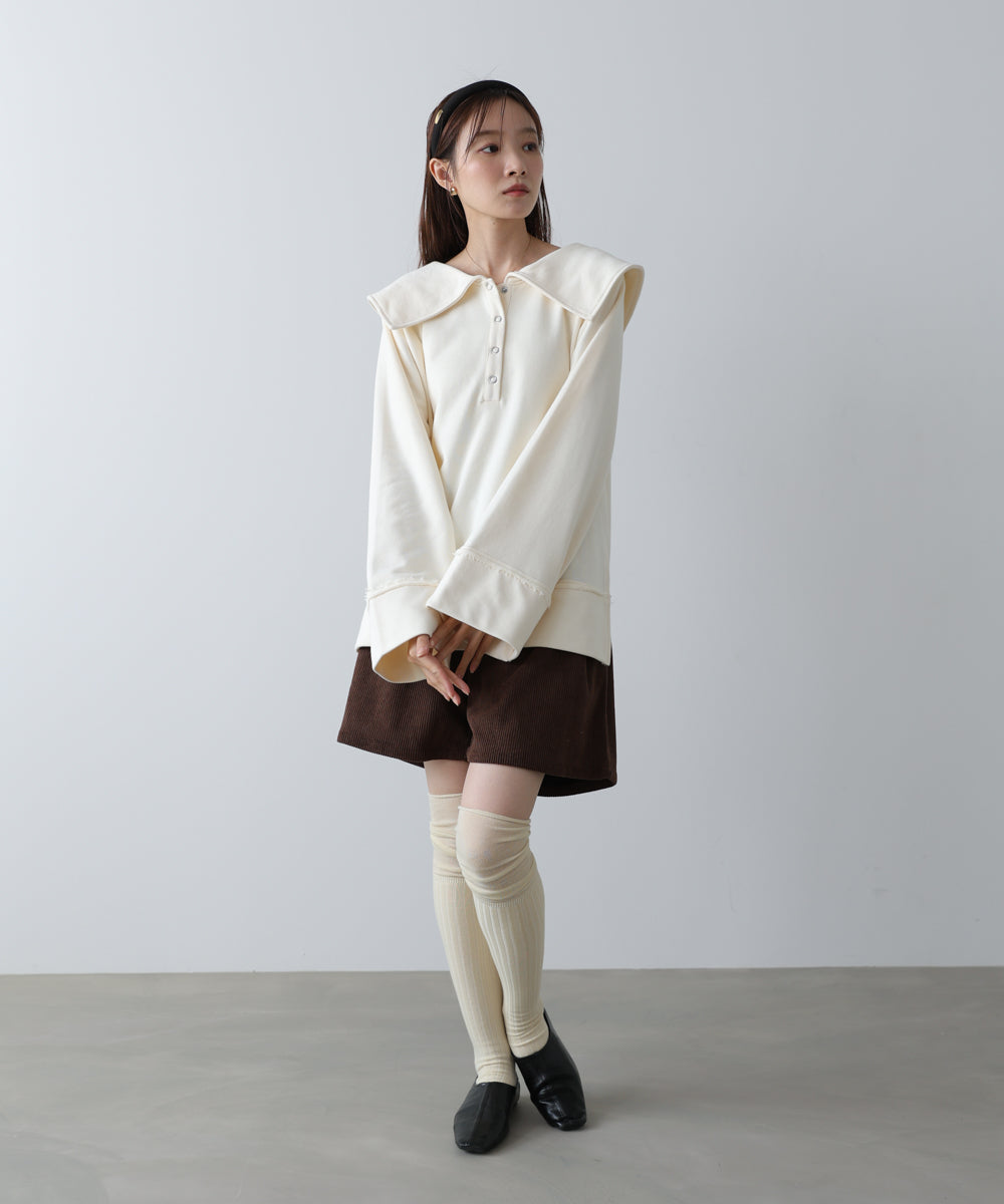 ビッグカラー2WAYスウェットトップス