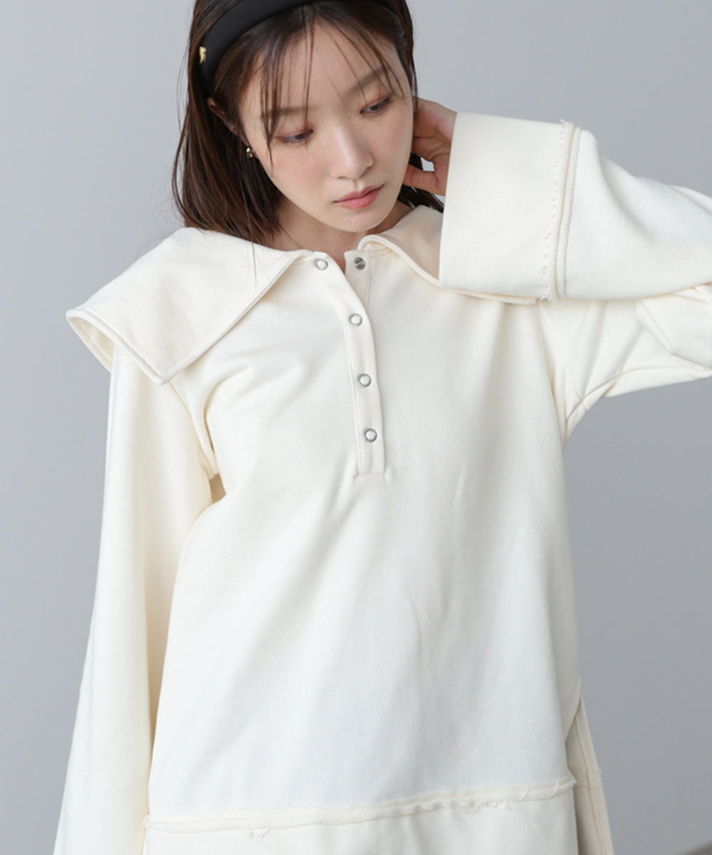 ビッグカラー2WAYスウェットトップス