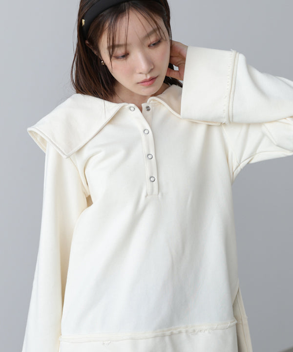 ビッグカラー2WAYスウェットトップス