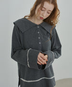 ビッグカラー2WAYスウェットトップス