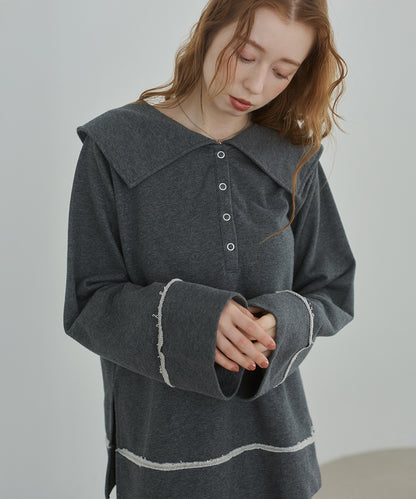 ビッグカラー2WAYスウェットトップス