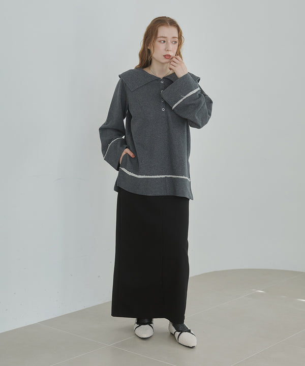 ビッグカラー2WAYスウェットトップス