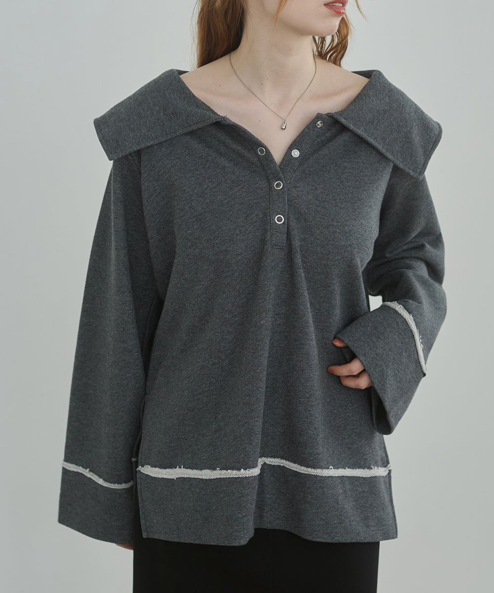 ビッグカラー2WAYスウェットトップス