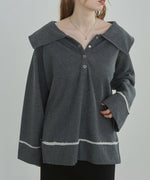 ビッグカラー2WAYスウェットトップス