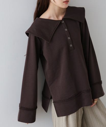 ビッグカラー2WAYスウェットトップス