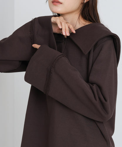 ビッグカラー2WAYスウェットトップス