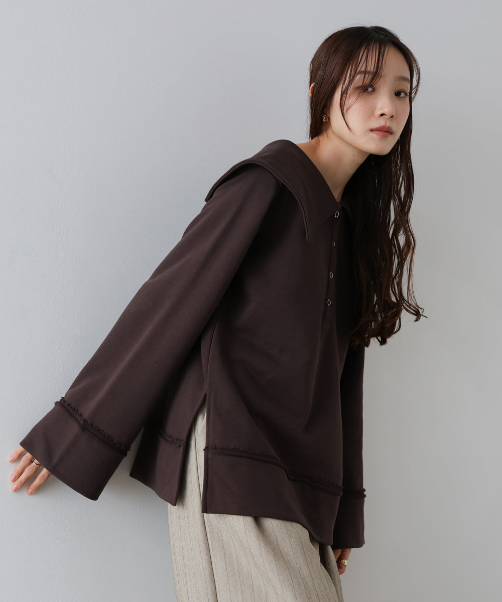 ビッグカラー2WAYスウェットトップス