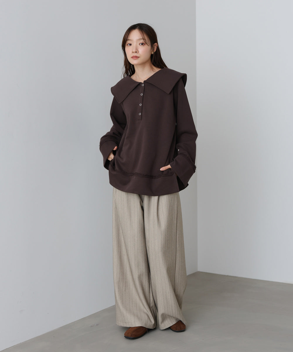 ビッグカラー2WAYスウェットトップス