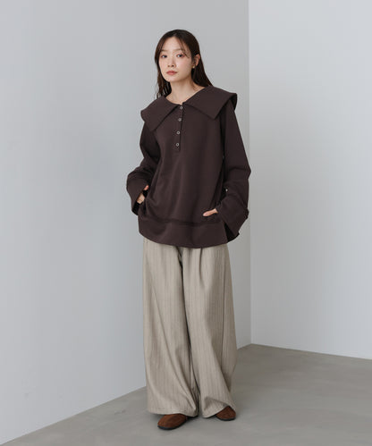 ビッグカラー2WAYスウェットトップス