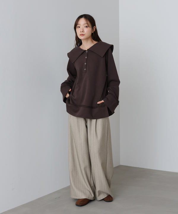 ビッグカラー2WAYスウェットトップス