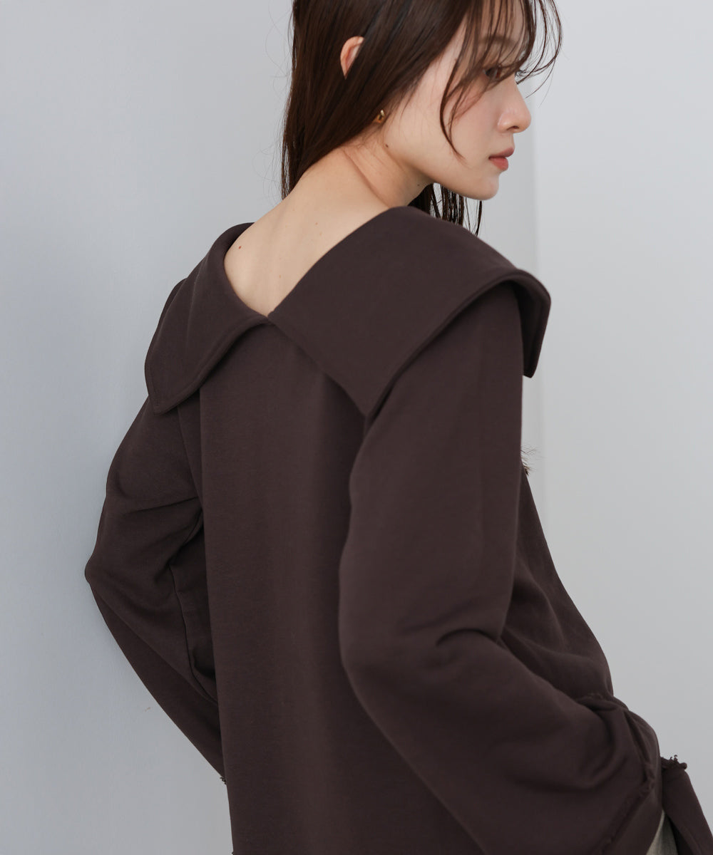 ビッグカラー2WAYスウェットトップス