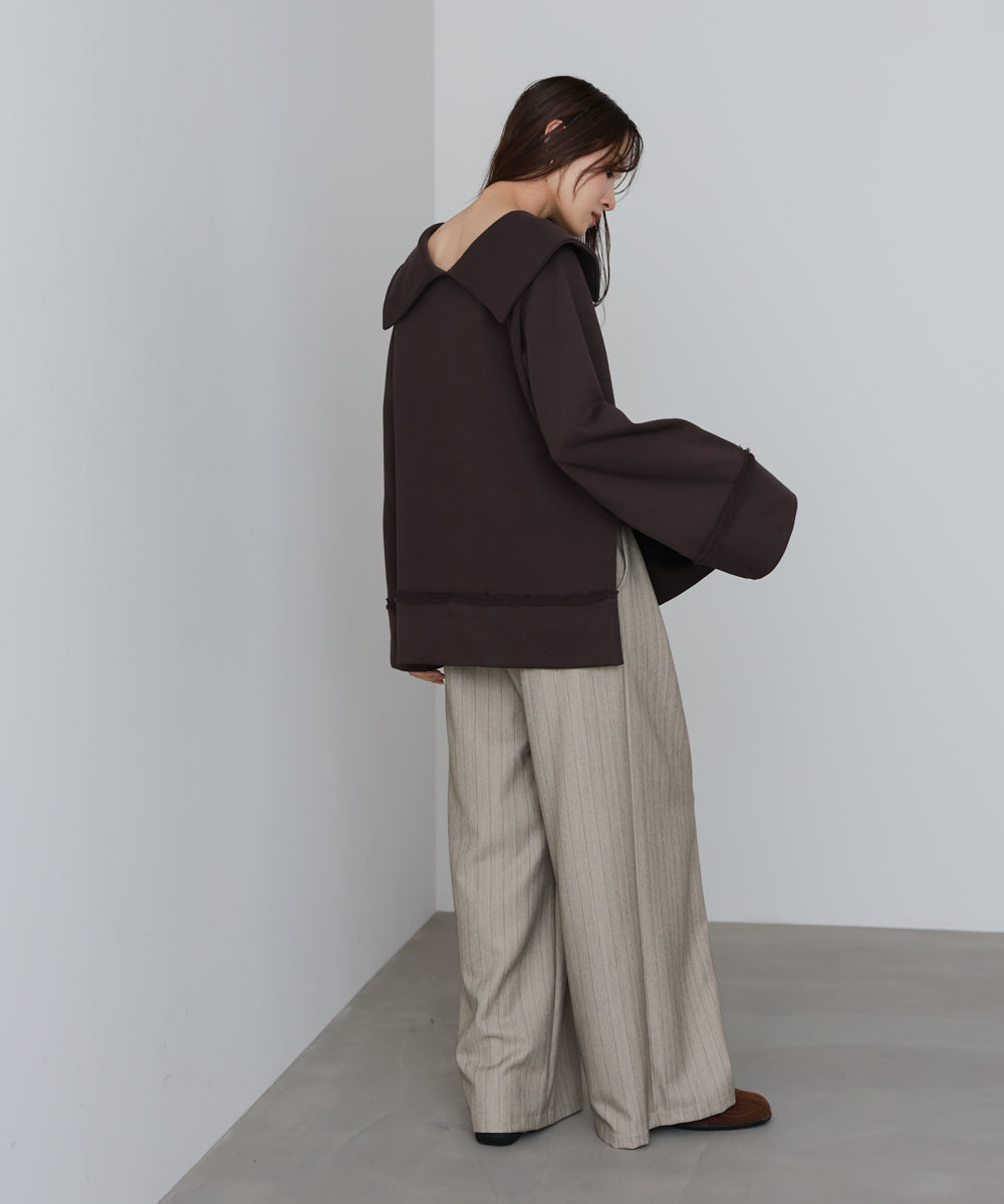 ビッグカラー2WAYスウェットトップス