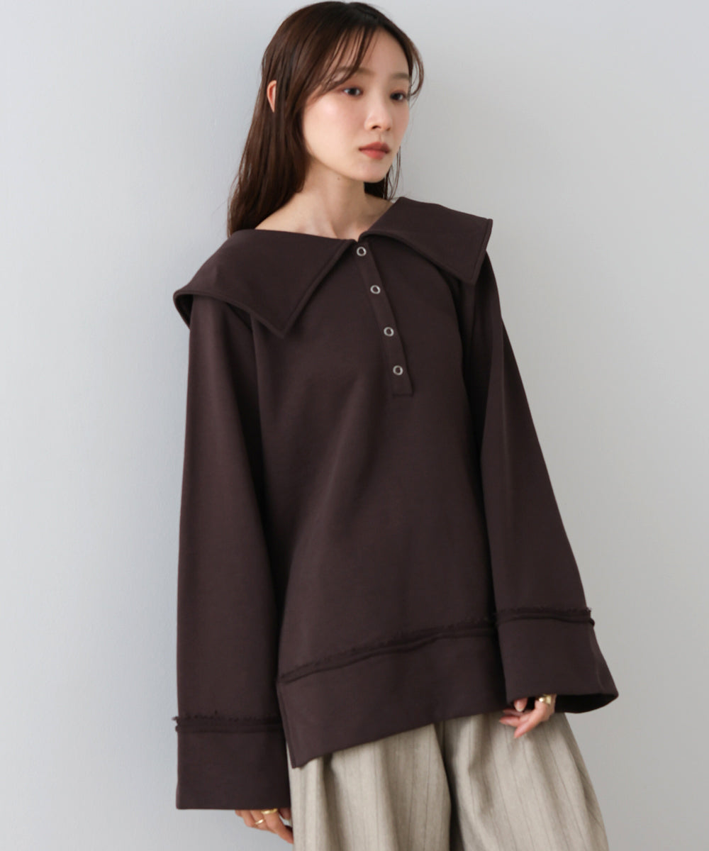 ビッグカラー2WAYスウェットトップス