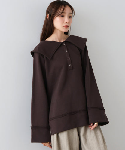 ビッグカラー2WAYスウェットトップス