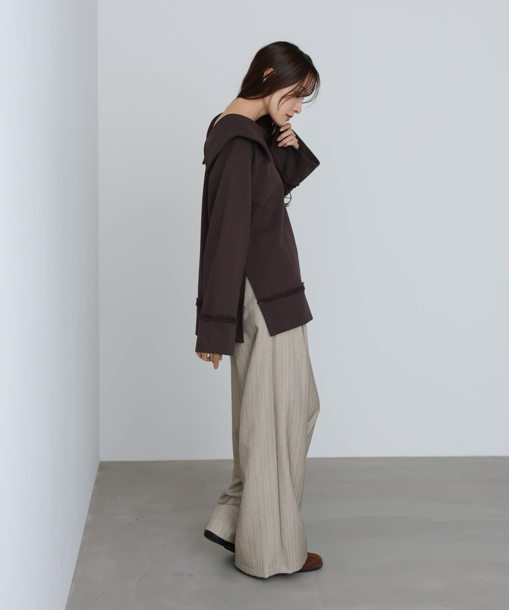 ビッグカラー2WAYスウェットトップス