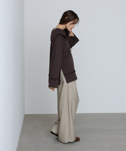 ビッグカラー2WAYスウェットトップス