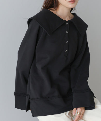 ビッグカラー2WAYスウェットトップス