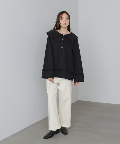 ビッグカラー2WAYスウェットトップス