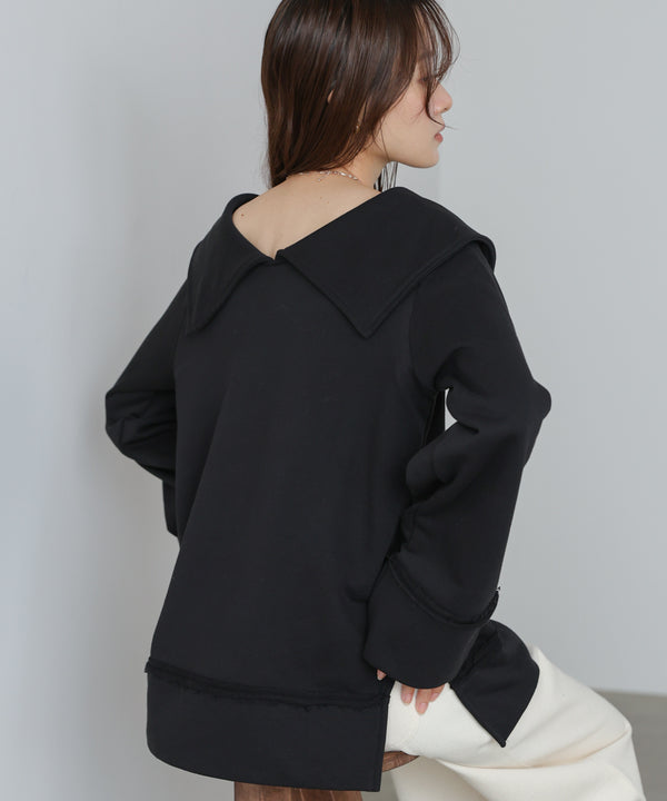 ビッグカラー2WAYスウェットトップス