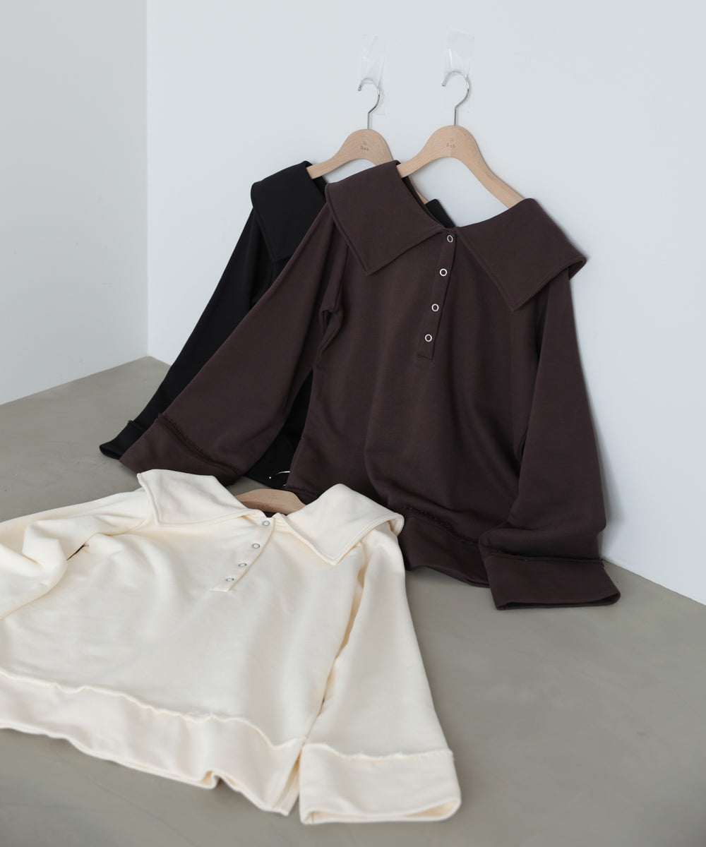 ビッグカラー2WAYスウェットトップス