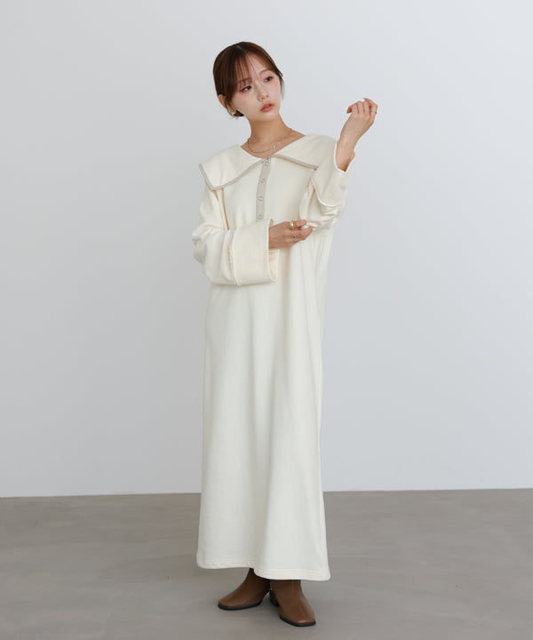 【選べるサイズ展開】ビッグカラースウェットワンピース