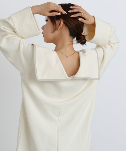 【選べるサイズ展開】ビッグカラースウェットワンピース