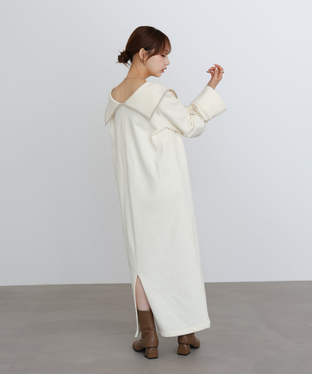 【選べるサイズ展開】ビッグカラースウェットワンピース