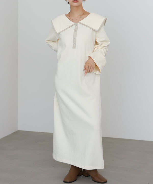 【選べるサイズ展開】ビッグカラースウェットワンピース