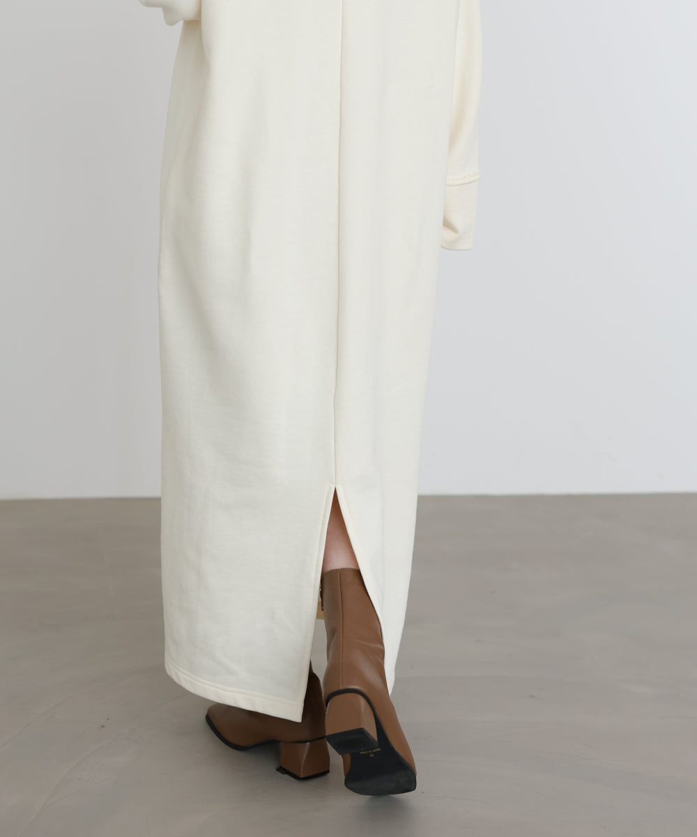 【選べるサイズ展開】ビッグカラースウェットワンピース