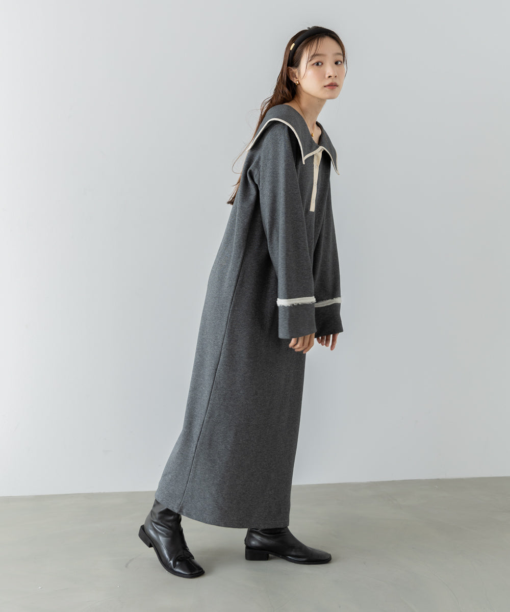 【選べるサイズ展開】ビッグカラースウェットワンピース