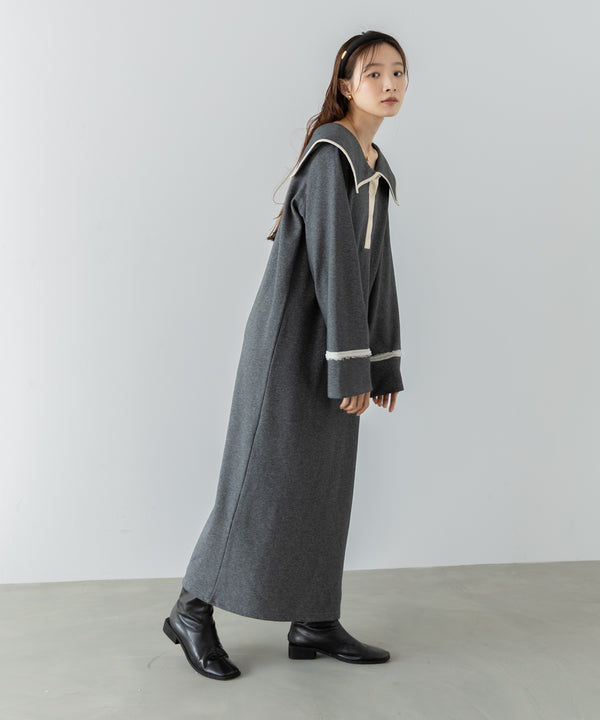 【選べるサイズ展開】ビッグカラースウェットワンピース