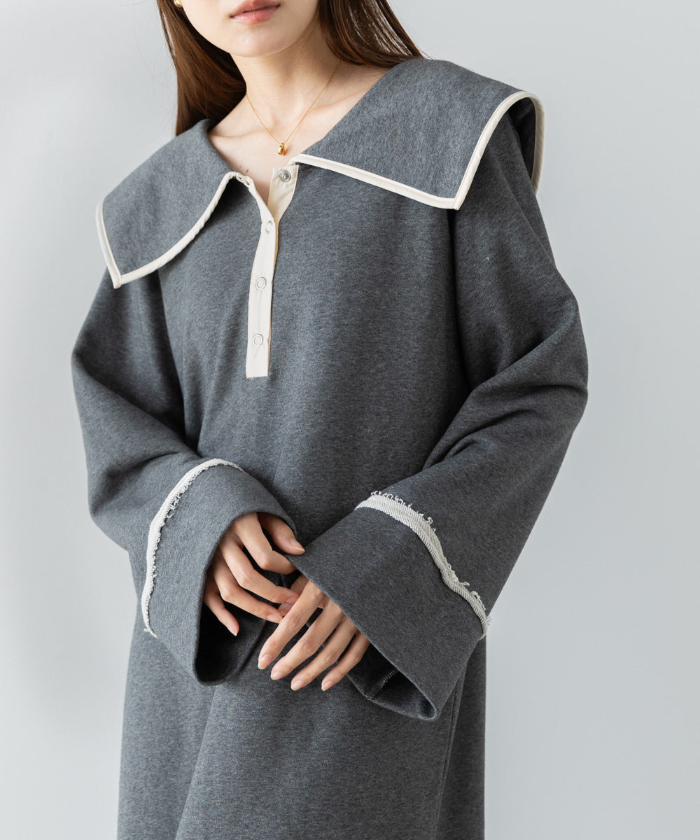 【選べるサイズ展開】ビッグカラースウェットワンピース