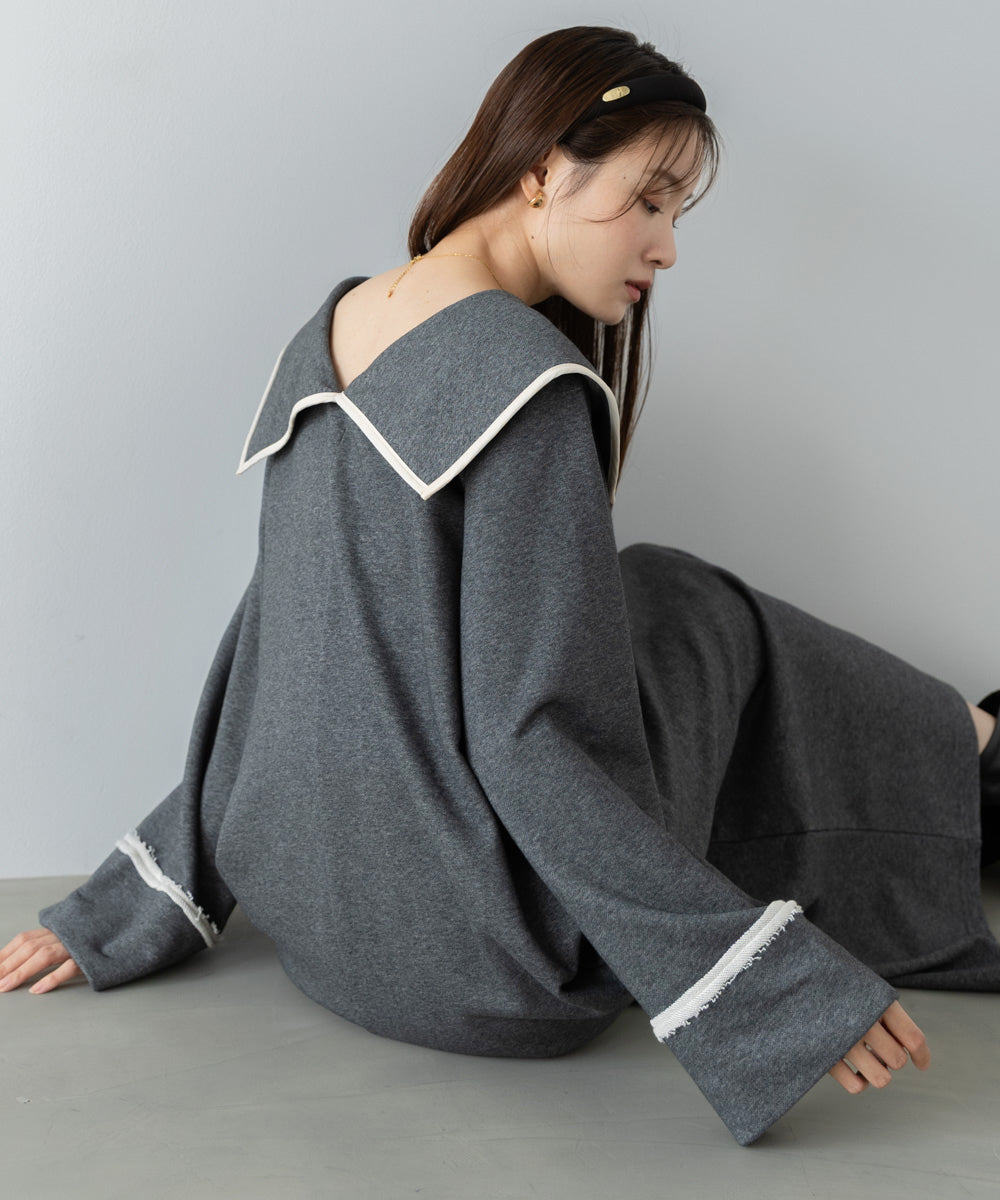 【選べるサイズ展開】ビッグカラースウェットワンピース