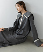 【選べるサイズ展開】ビッグカラースウェットワンピース