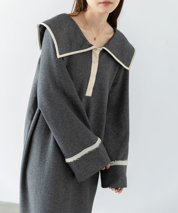 【選べるサイズ展開】ビッグカラースウェットワンピース