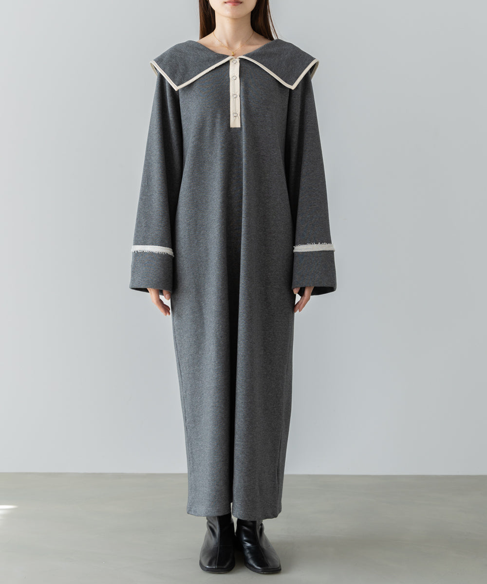 【選べるサイズ展開】ビッグカラースウェットワンピース