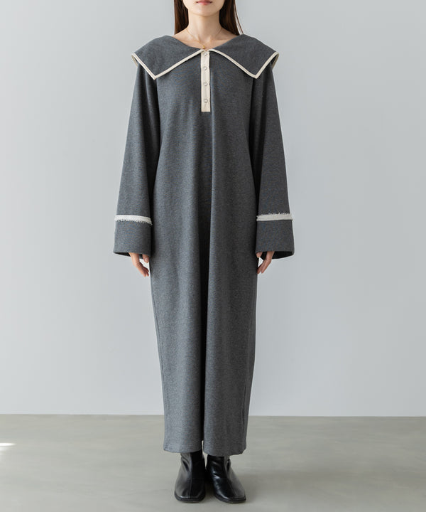 【選べるサイズ展開】ビッグカラースウェットワンピース