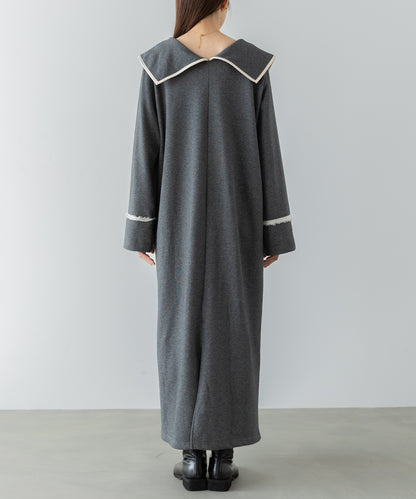 【選べるサイズ展開】ビッグカラースウェットワンピース