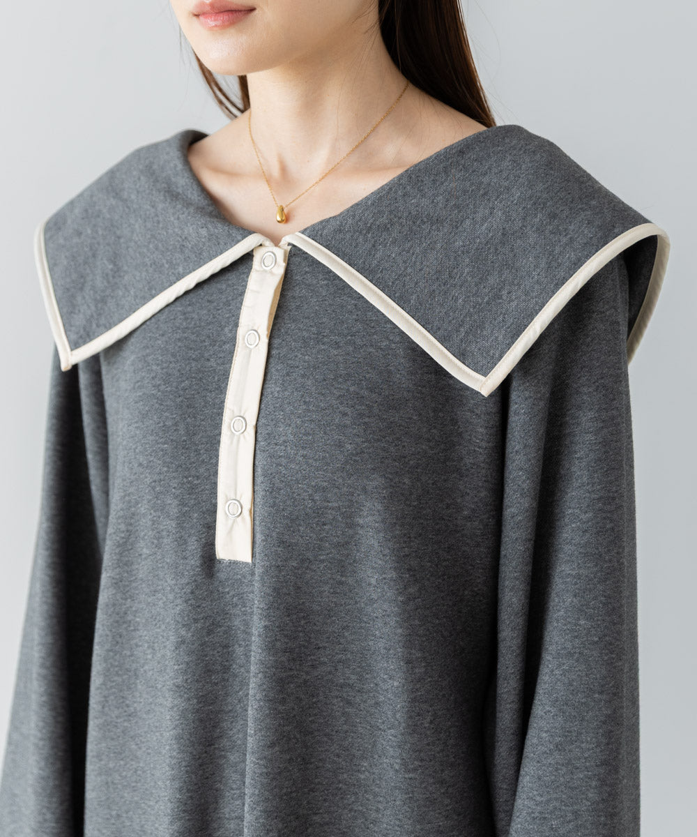 【選べるサイズ展開】ビッグカラースウェットワンピース